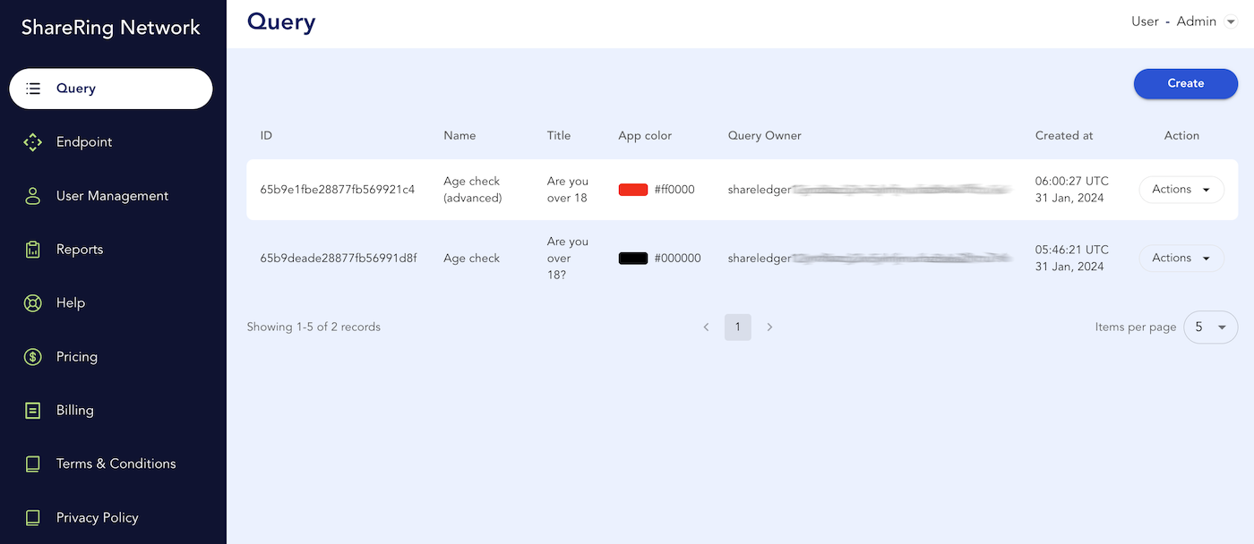 ShareRing Link dashboard